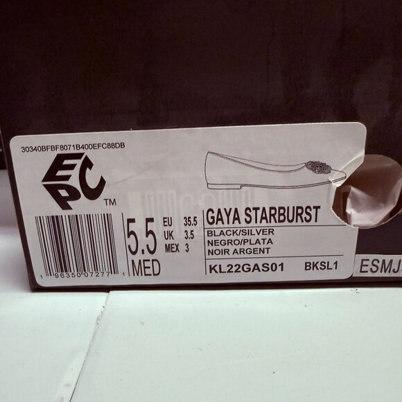 Kenneth Cole New York Women's Gaya Starburst Flats Black, Silver Size 5.5 New - Picture 8 of 8